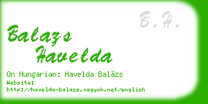 balazs havelda business card